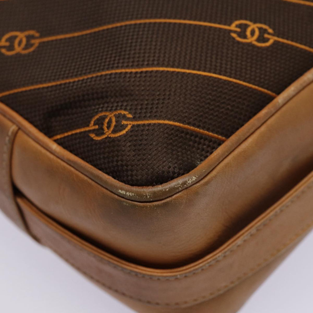 GUCCI Shoulder Bag Leather Brown Gold 89053