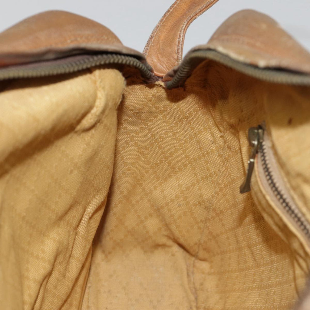 GUCCI Shoulder Bag Leather Brown Gold 89053
