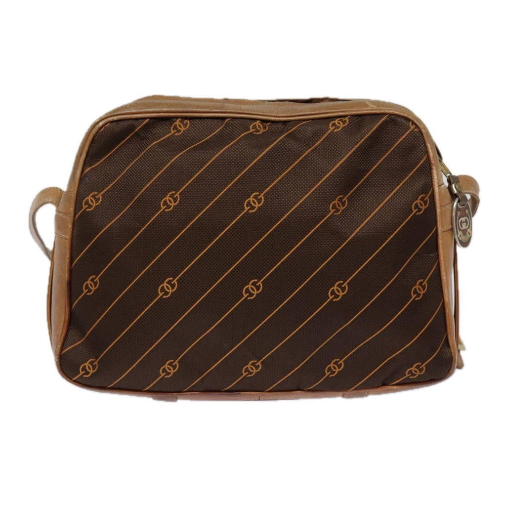 GUCCI Shoulder Bag Leather Brown Gold 89053