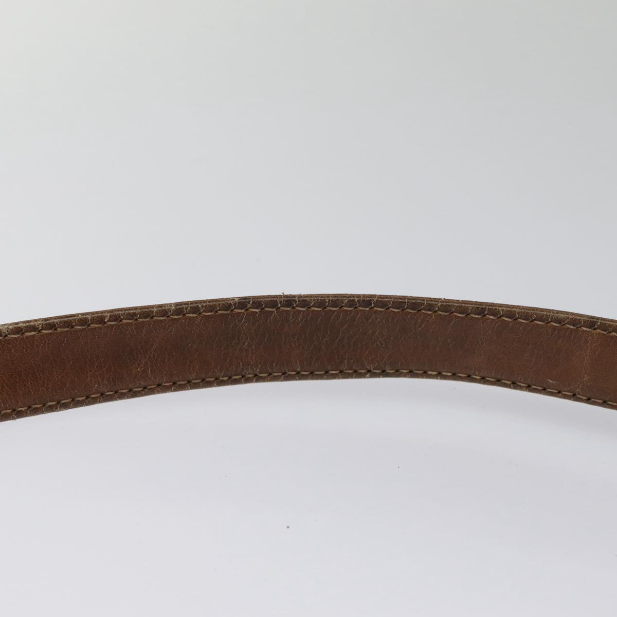 GUCCI Shoulder Bag Leather Brown Gold 89053