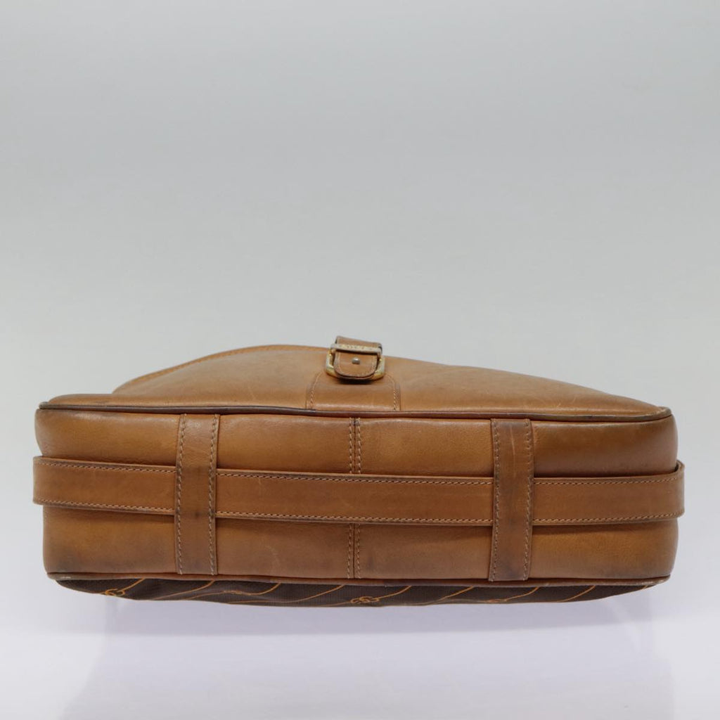 GUCCI Shoulder Bag Leather Brown Gold 89053