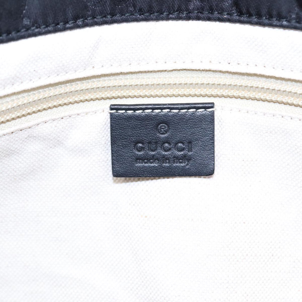 GUCCI GG Canvas Tote Bag Nylon Black Gold 282439 89135