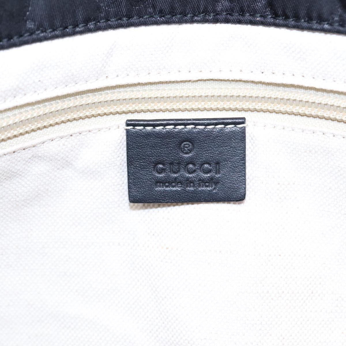 GUCCI GG Canvas Tote Bag Nylon Black Gold 282439 89135
