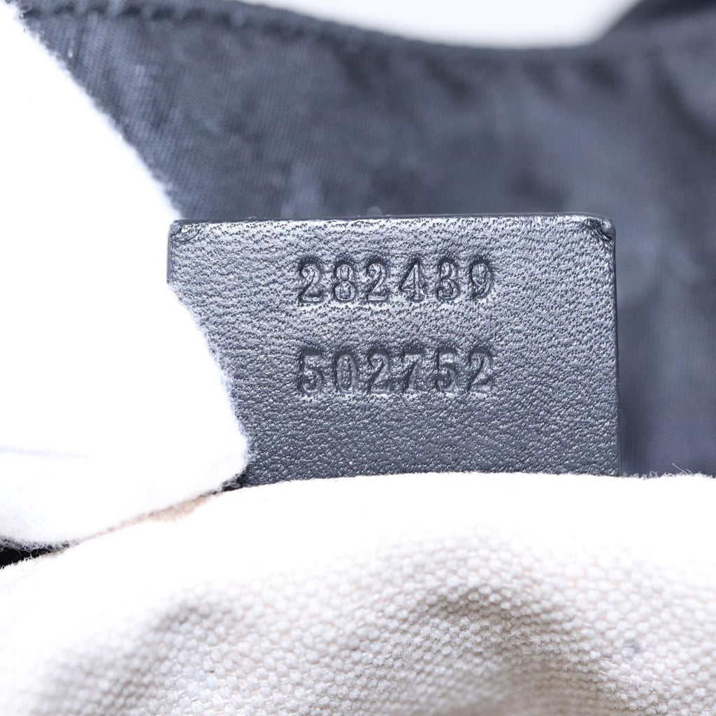 GUCCI GG Canvas Tote Bag Nylon Black Gold 282439 89135