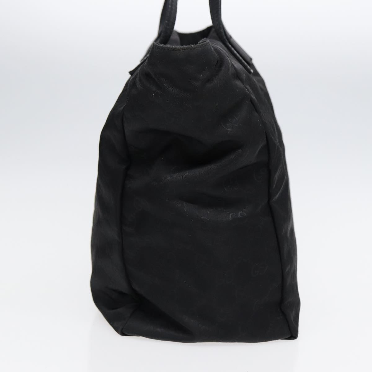GUCCI GG Canvas Tote Bag Nylon Black Gold 282439 89135