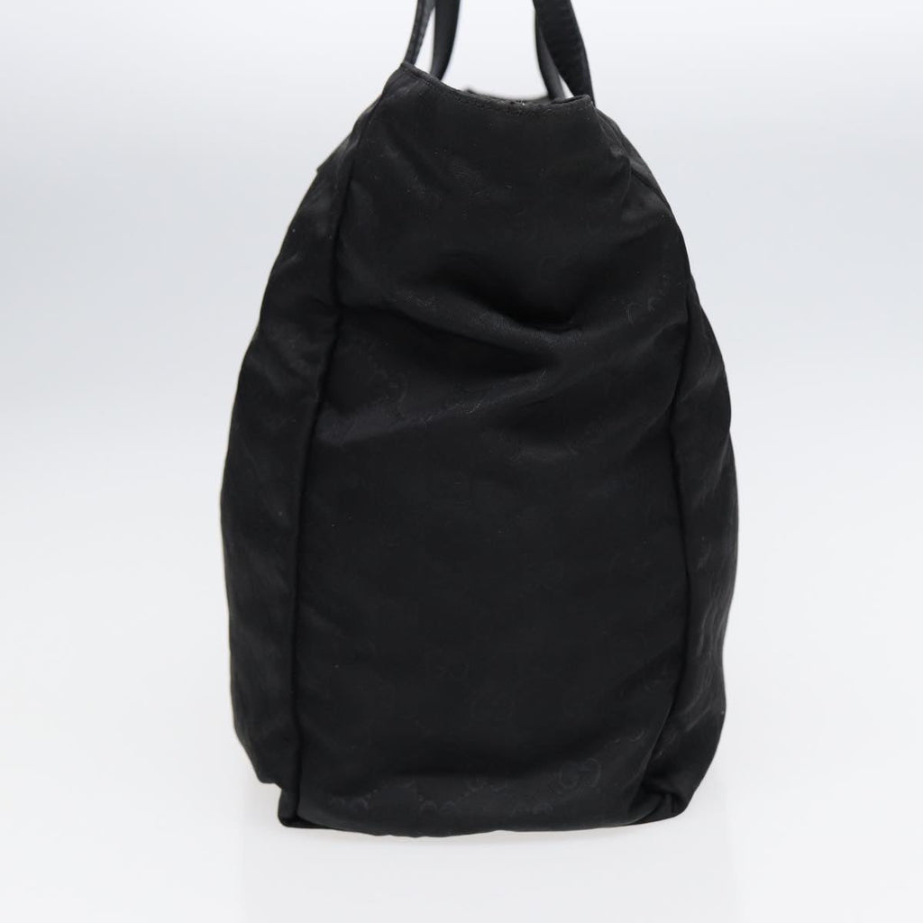 GUCCI GG Canvas Tote Bag Nylon Black Gold 282439 89135