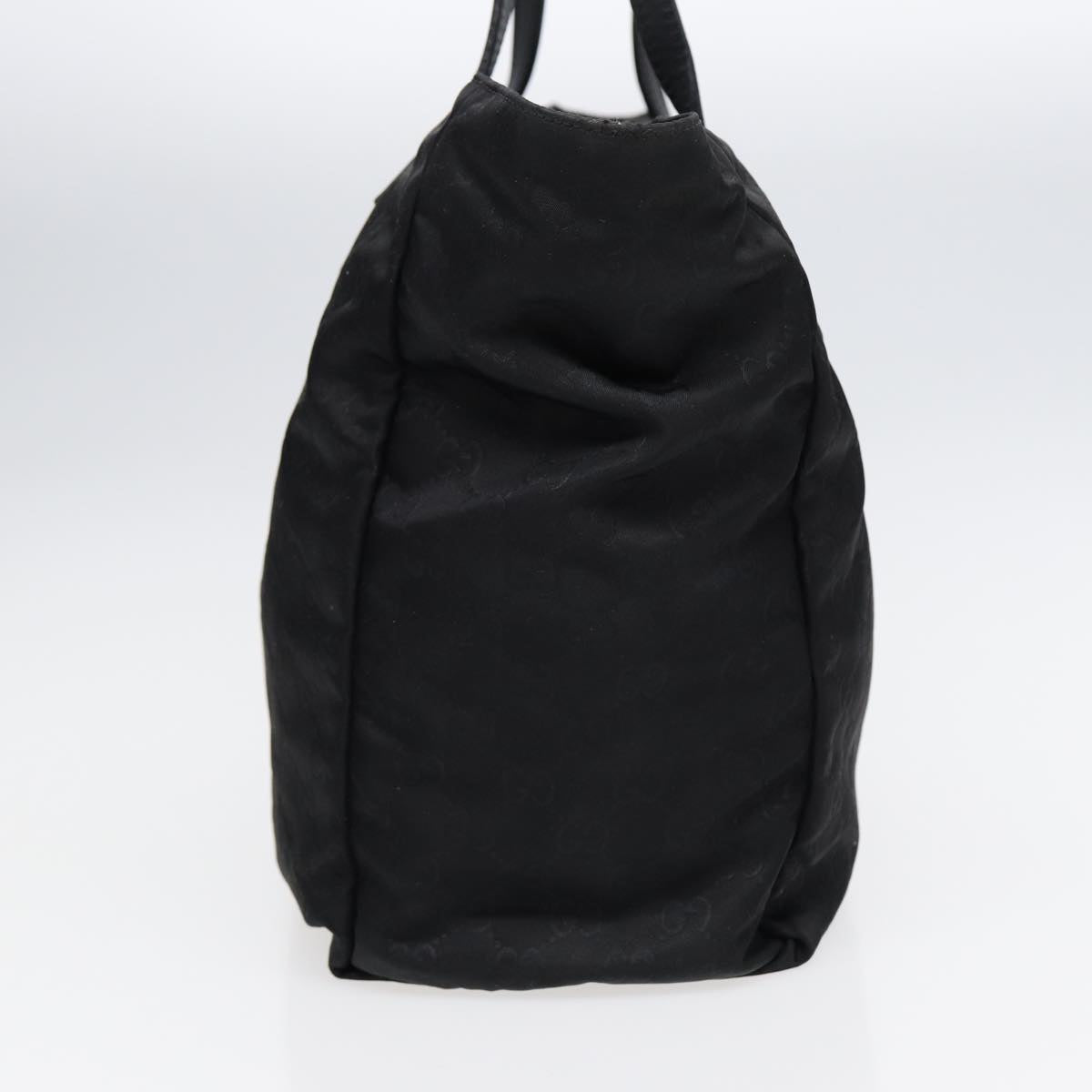 GUCCI GG Canvas Tote Bag Nylon Black Gold 282439 89135