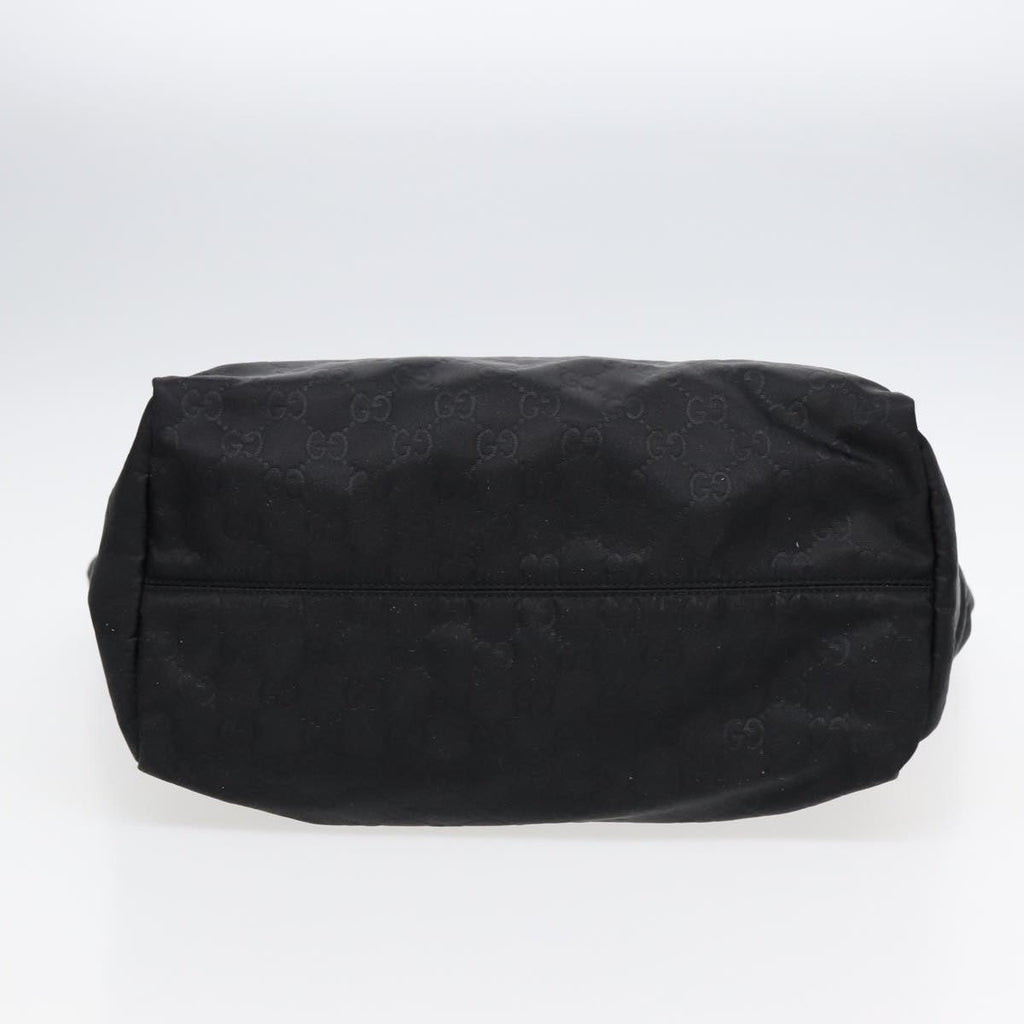 GUCCI GG Canvas Tote Bag Nylon Black Gold 282439 89135