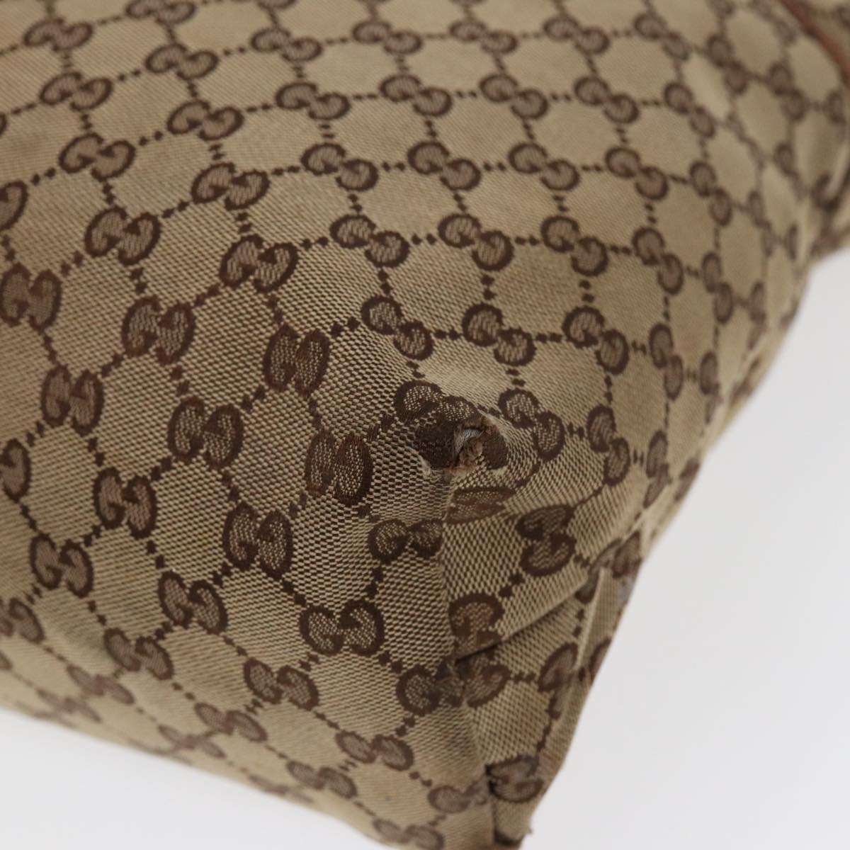 GUCCI GG Canvas Web Sherry Line Shoulder Bag Beige Silver Red 189751 89136