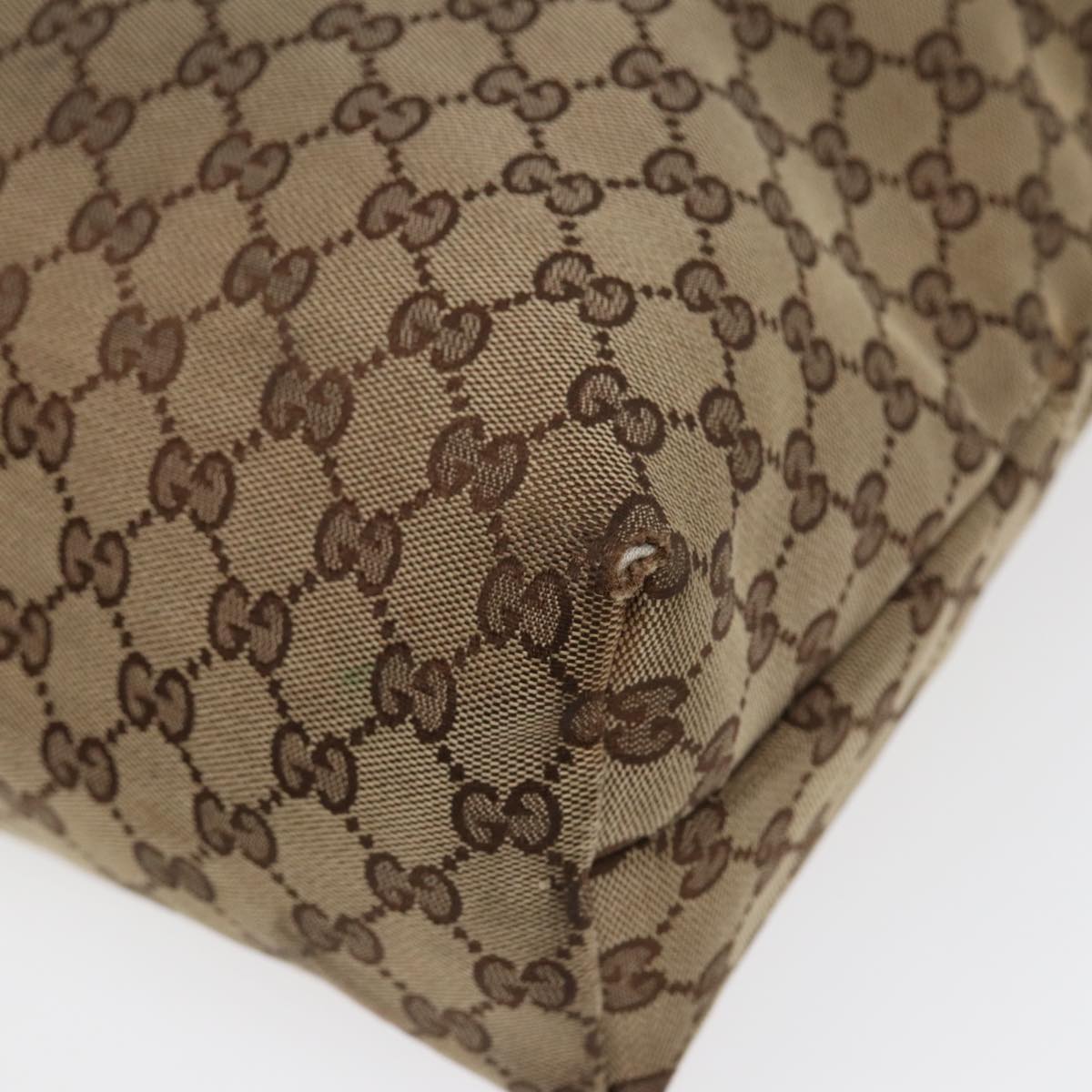 GUCCI GG Canvas Web Sherry Line Shoulder Bag Beige Silver Red 189751 89136