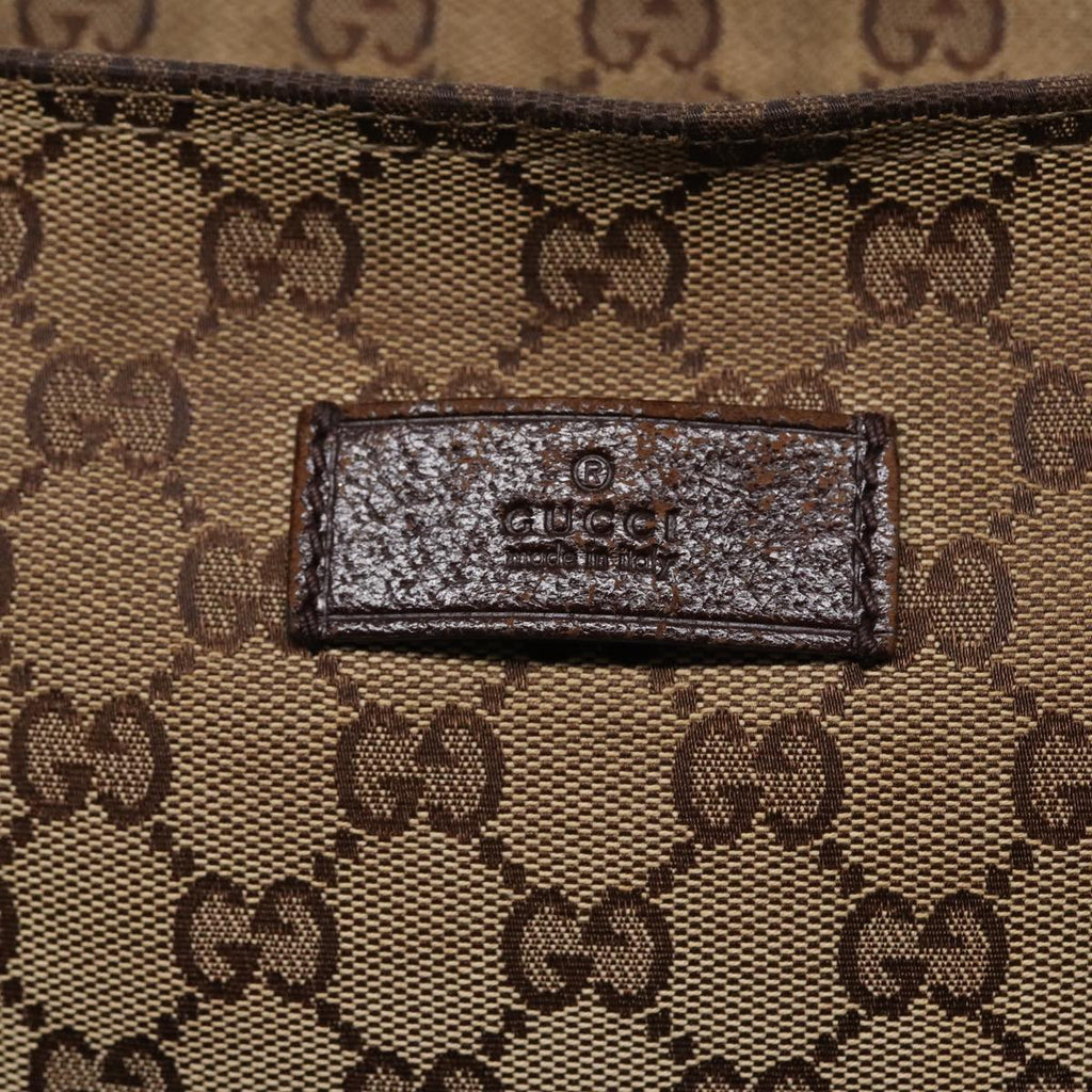 GUCCI GG Canvas Web Sherry Line Shoulder Bag Beige Silver Red 189751 89136