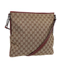 GUCCI GG Canvas Shoulder Bag Beige Silver 113013 89137