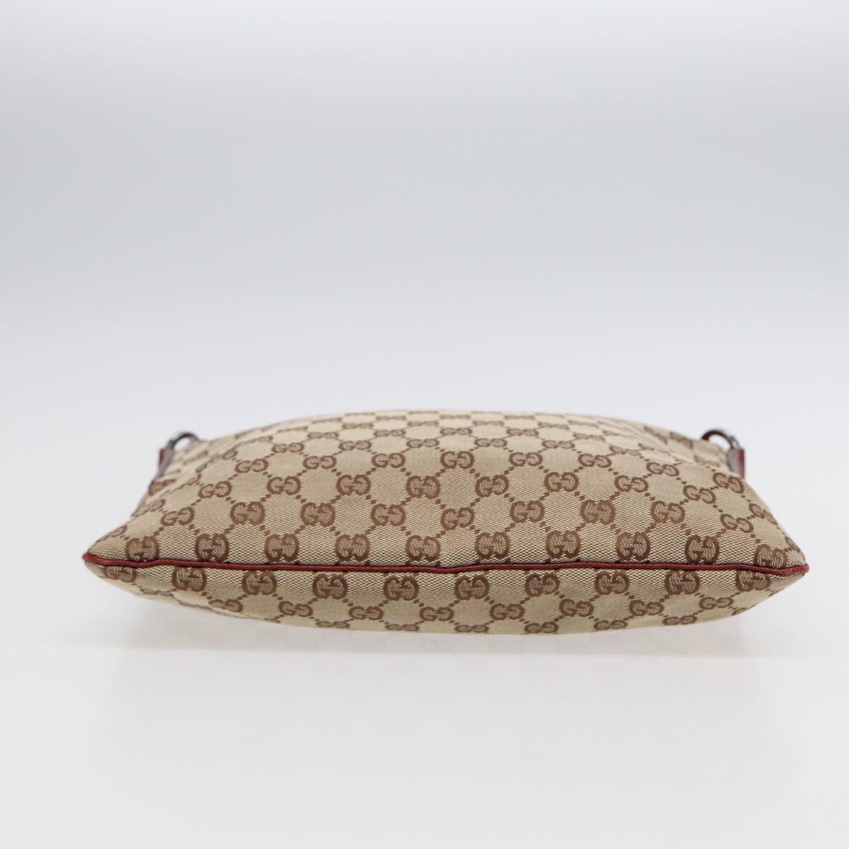 GUCCI GG Canvas Shoulder Bag Beige Silver 113013 89137
