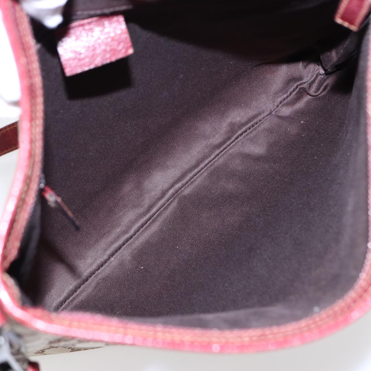 GUCCI GG Canvas Shoulder Bag Beige Silver 113013 89137