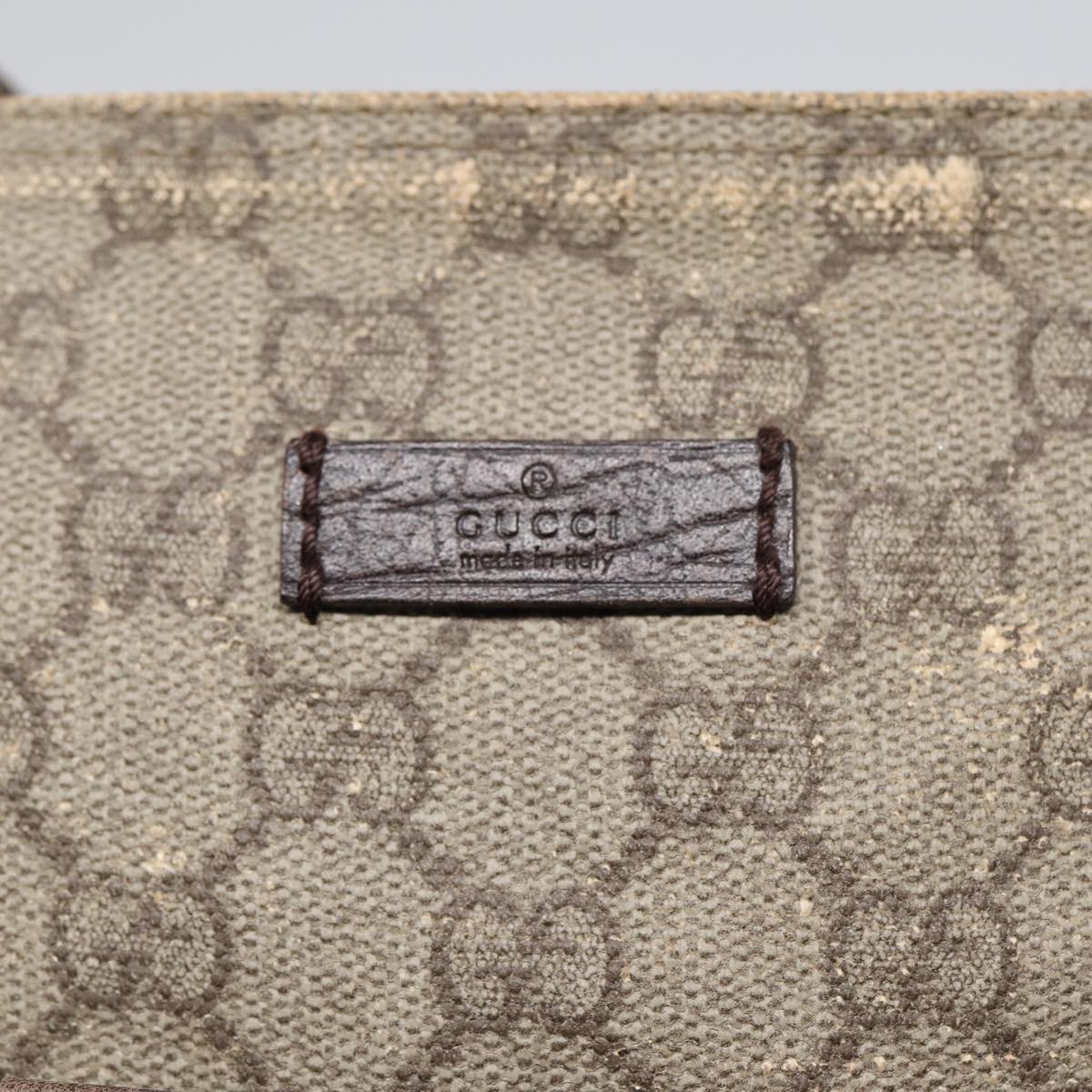 GUCCI GG Supreme Shoulder Bag PVC Leather Beige Silver 141626 89139