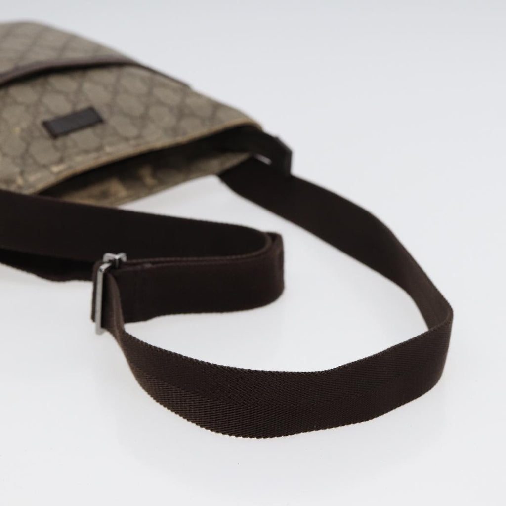 GUCCI GG Supreme Shoulder Bag PVC Leather Beige Silver 141626 89139