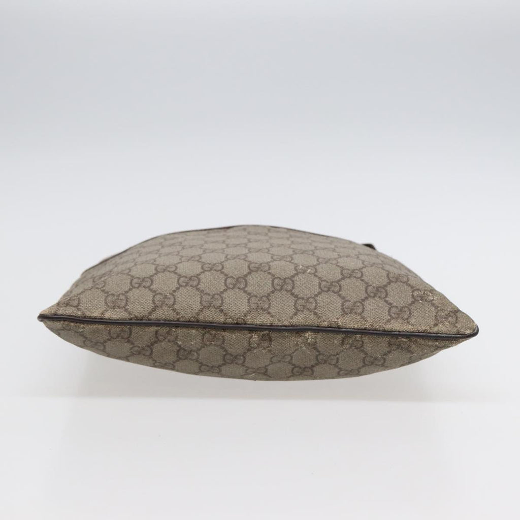 GUCCI GG Supreme Shoulder Bag PVC Leather Beige Silver 141626 89139