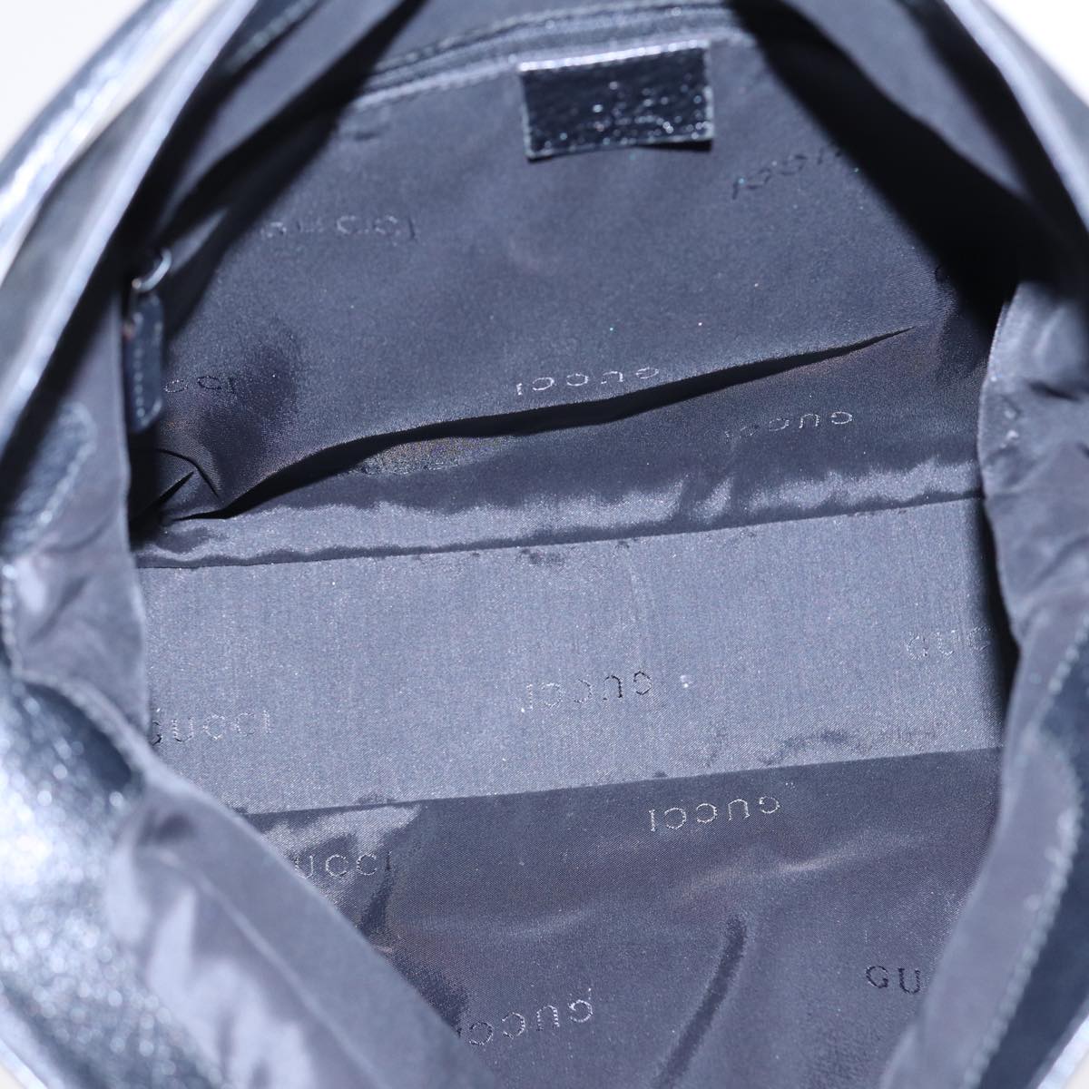 GUCCI Jackie Shoulder Bag Nylon Black Silver 001 3355 89141