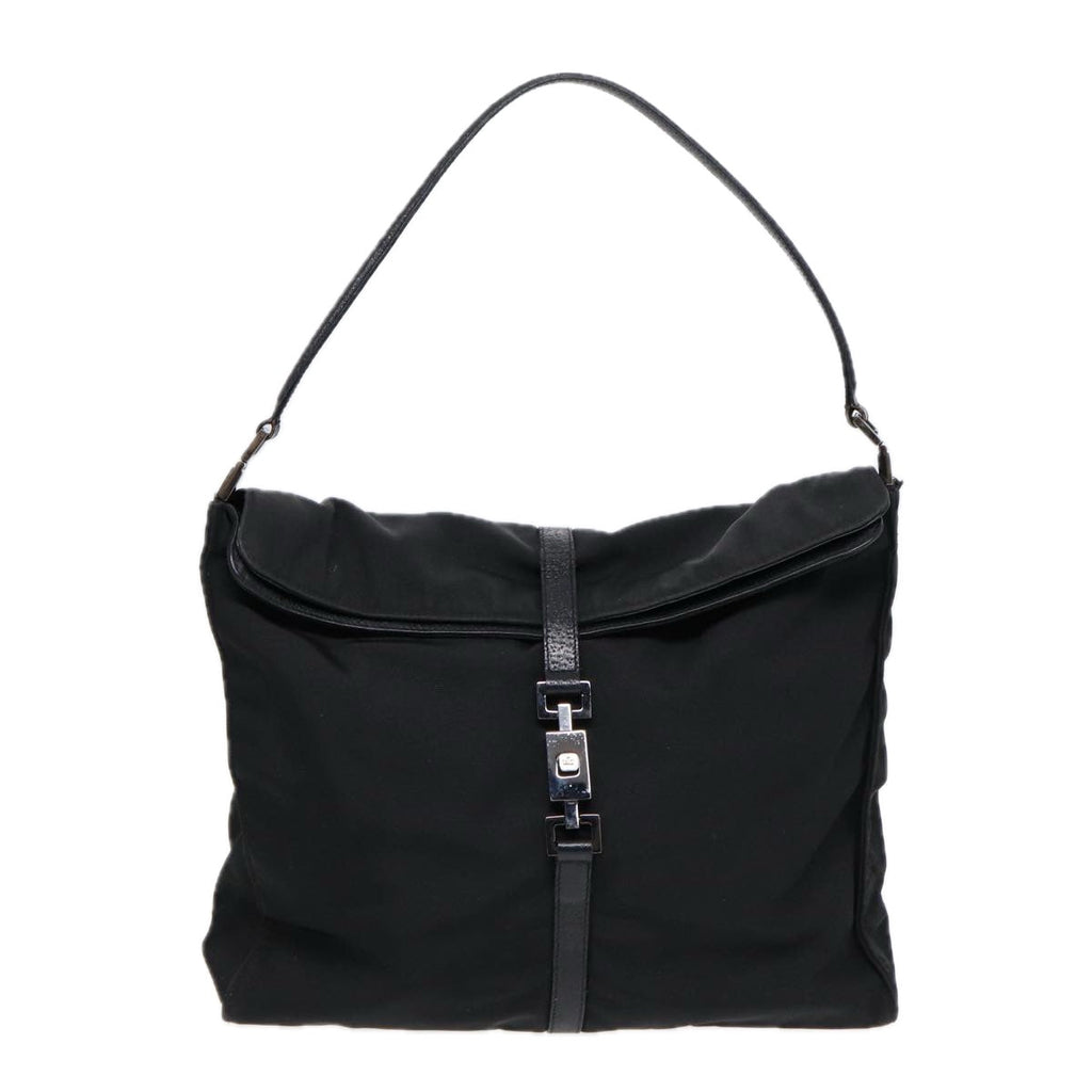 GUCCI Jackie Shoulder Bag Nylon Black Silver 001 3355 89141