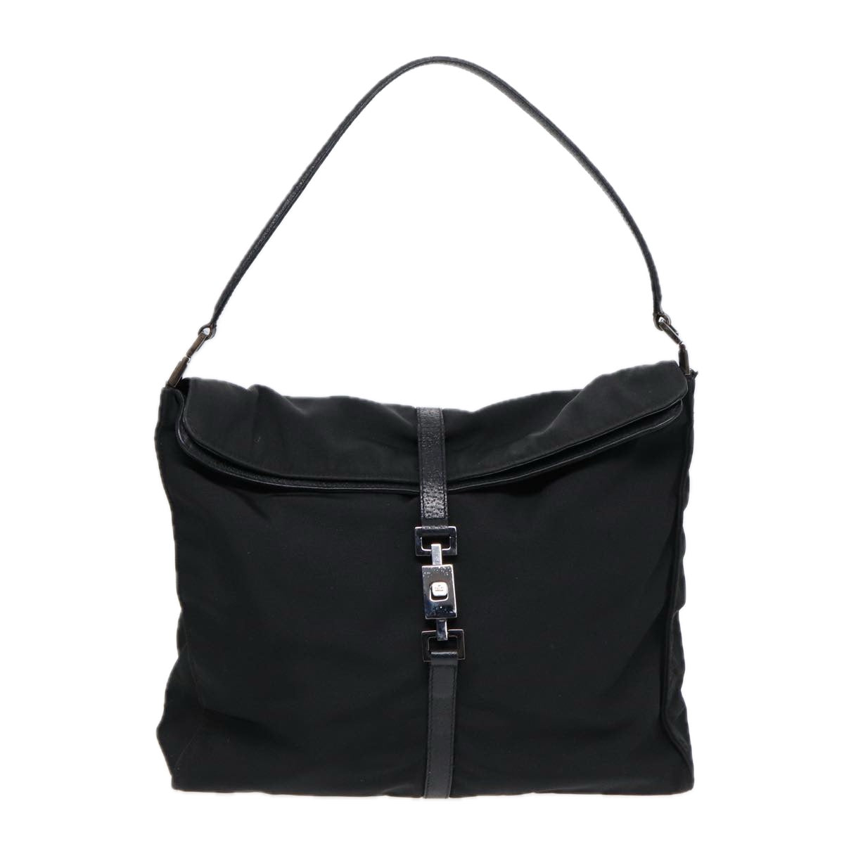 GUCCI Jackie Shoulder Bag Nylon Black Silver 001 3355 89141