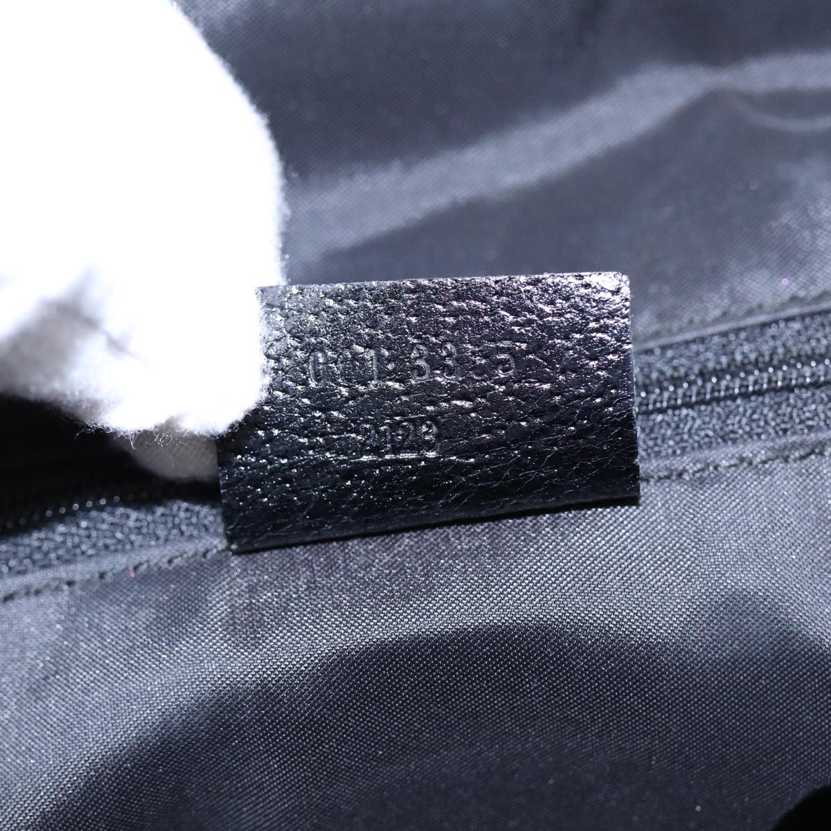 GUCCI Jackie Shoulder Bag Nylon Black Silver 001 3355 89141