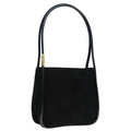 GUCCI Shoulder Bag Suede Black Gold 89142