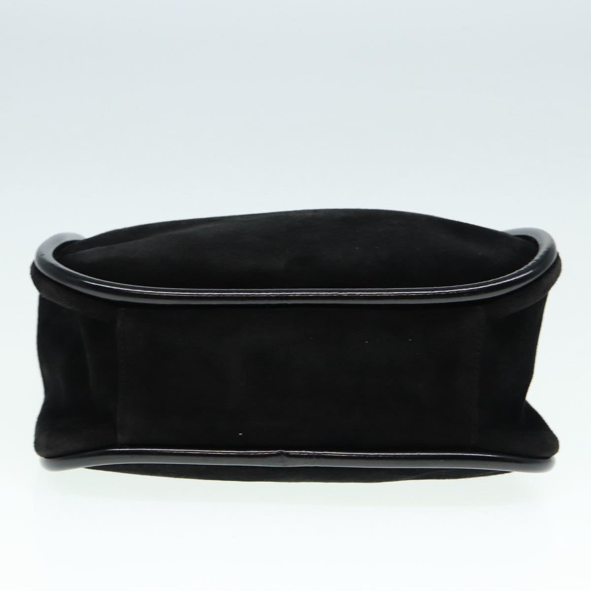 GUCCI Shoulder Bag Suede Black Gold 89142