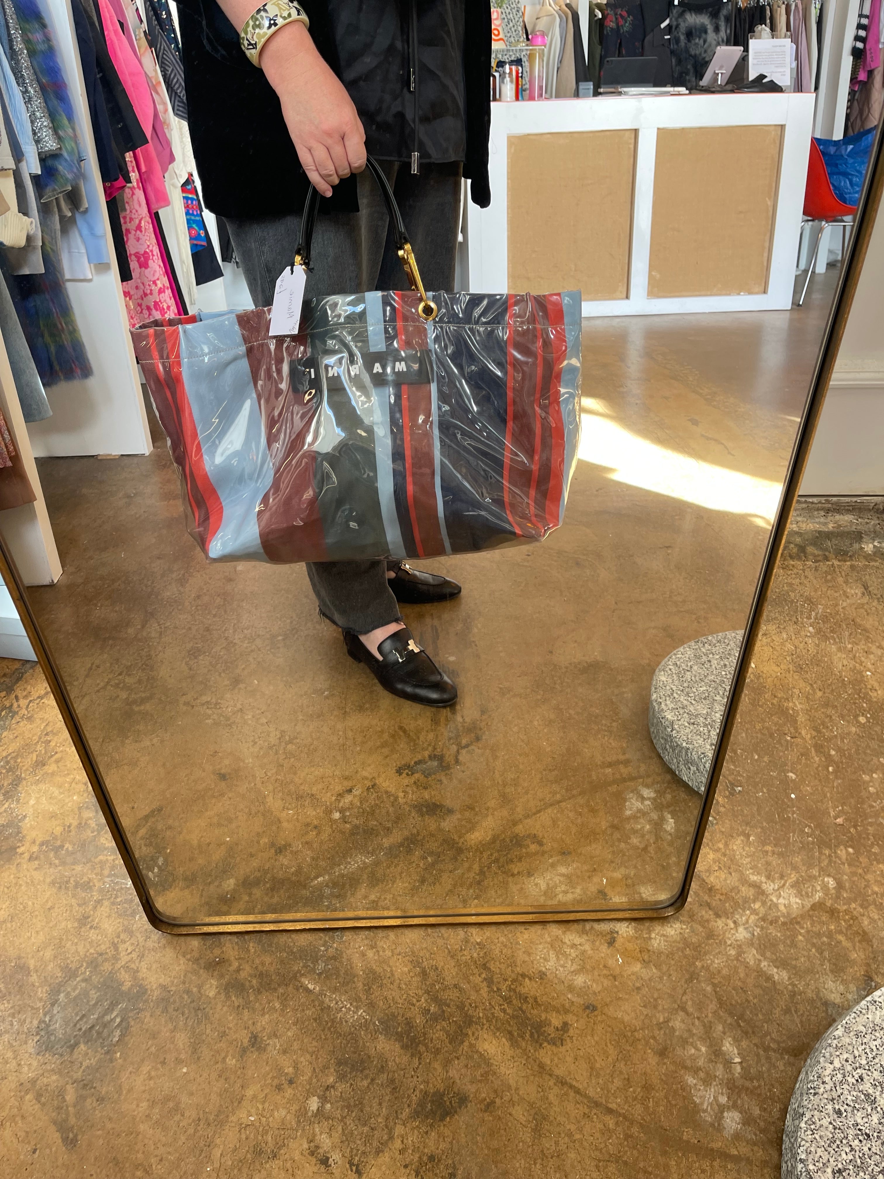 MARNI Striped Shopper