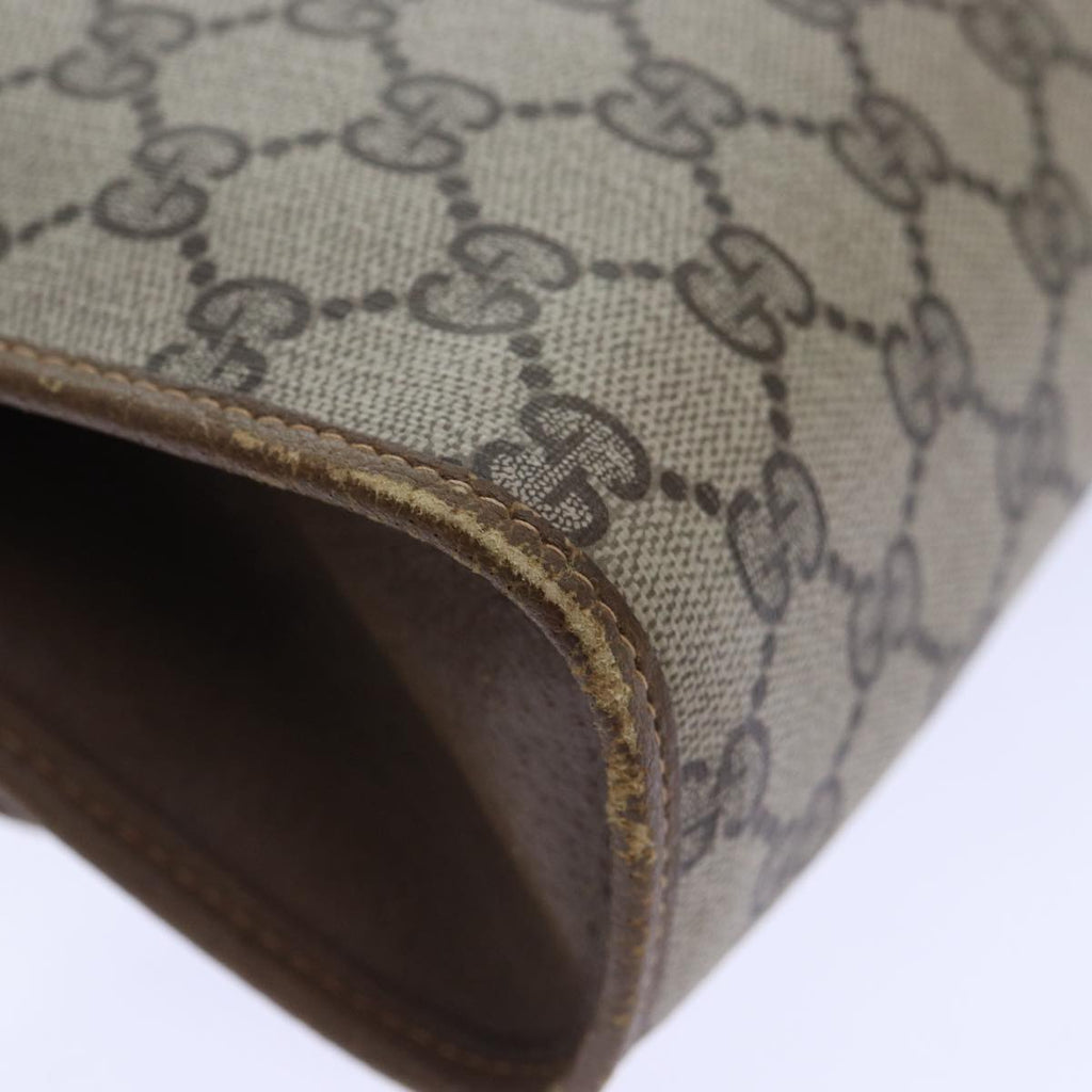 GUCCI GG Supreme Web Sherry Line Clutch Bag PVC Beige Gold 89 01 030 89230