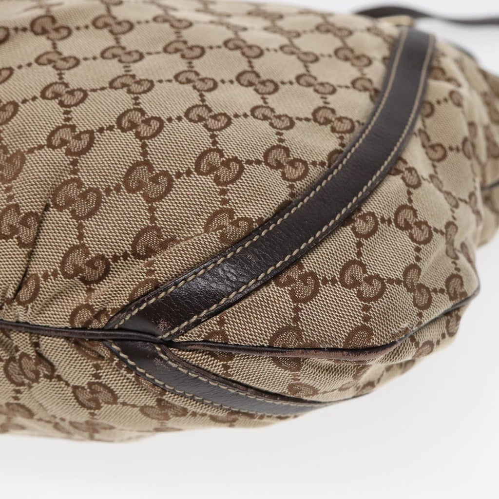 GUCCI GG Canvas Abbey Shoulder Bag Brown Gold 204940 89241