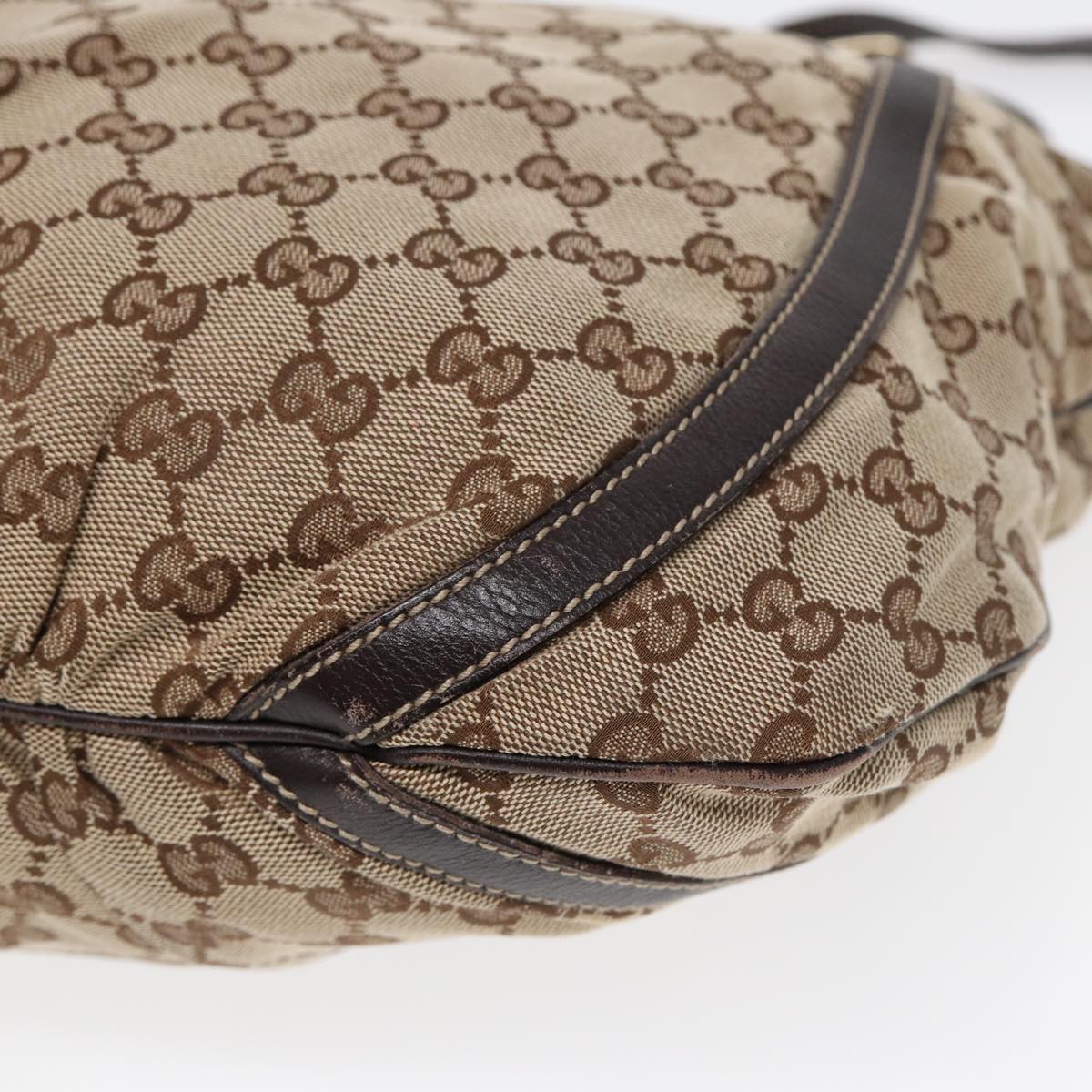GUCCI GG Canvas Abbey Shoulder Bag Brown Gold 204940 89241