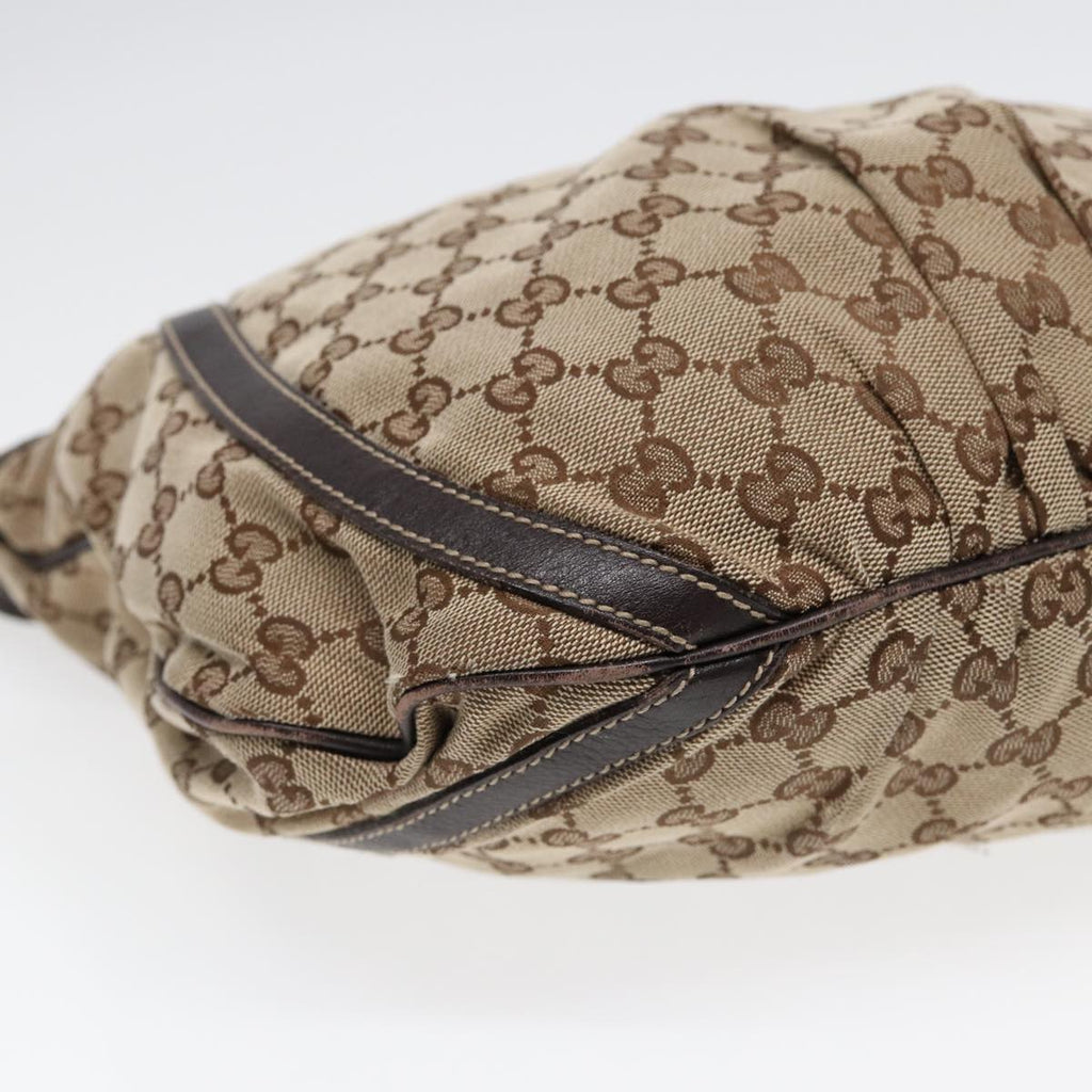 GUCCI GG Canvas Abbey Shoulder Bag Brown Gold 204940 89241