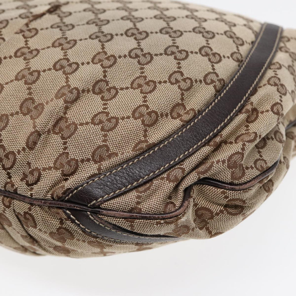 GUCCI GG Canvas Abbey Shoulder Bag Brown Gold 204940 89241