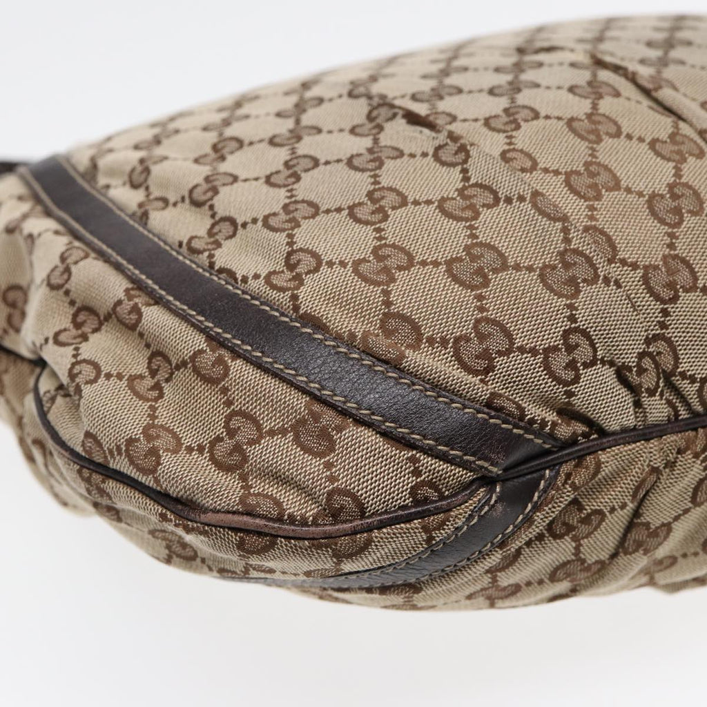 GUCCI GG Canvas Abbey Shoulder Bag Brown Gold 204940 89241