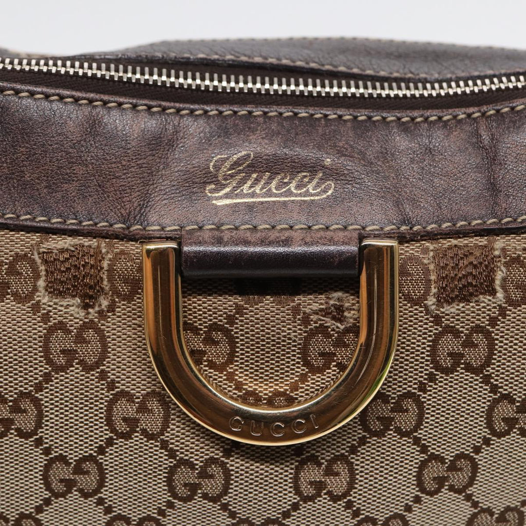 GUCCI GG Canvas Abbey Shoulder Bag Brown Gold 204940 89241