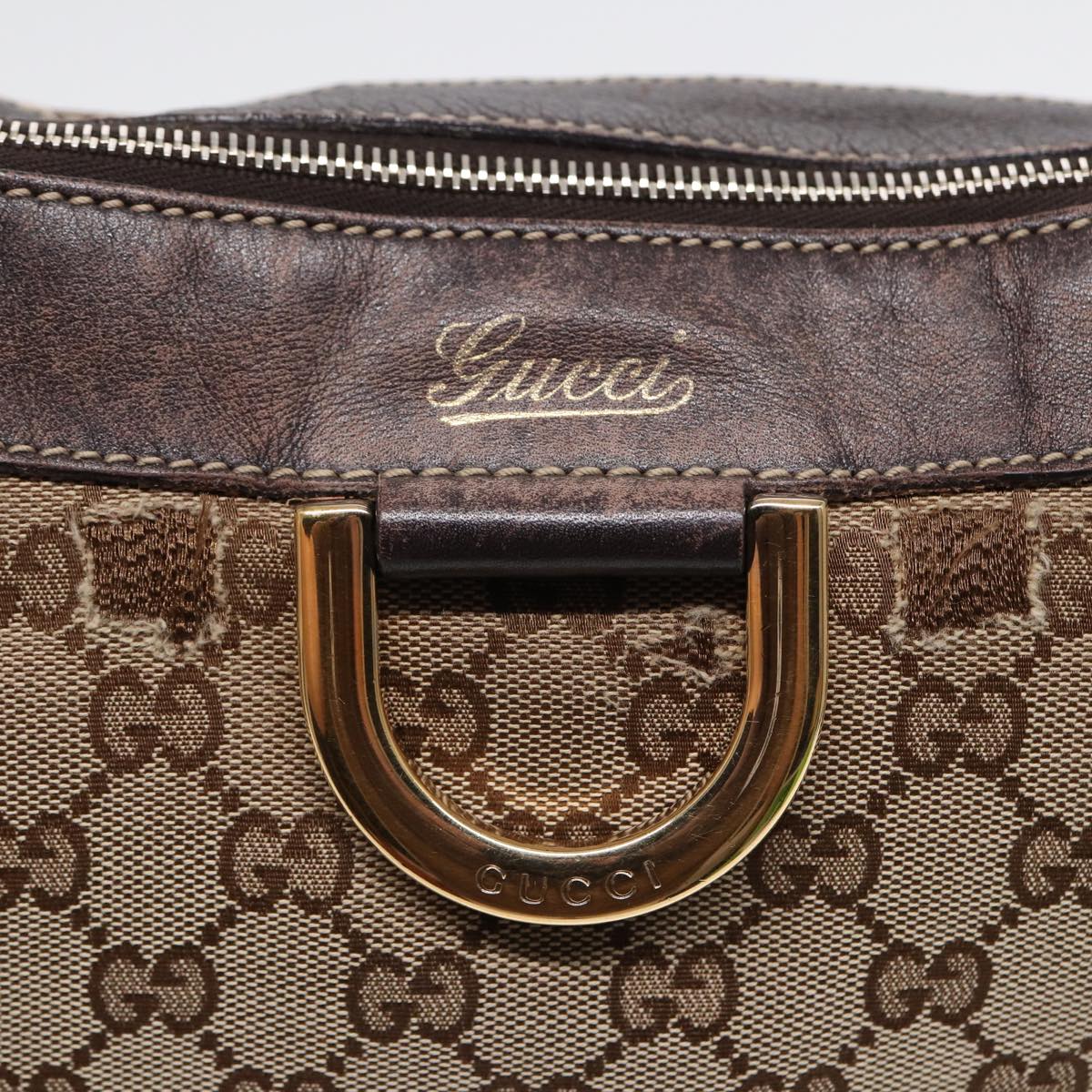 GUCCI GG Canvas Abbey Shoulder Bag Brown Gold 204940 89241