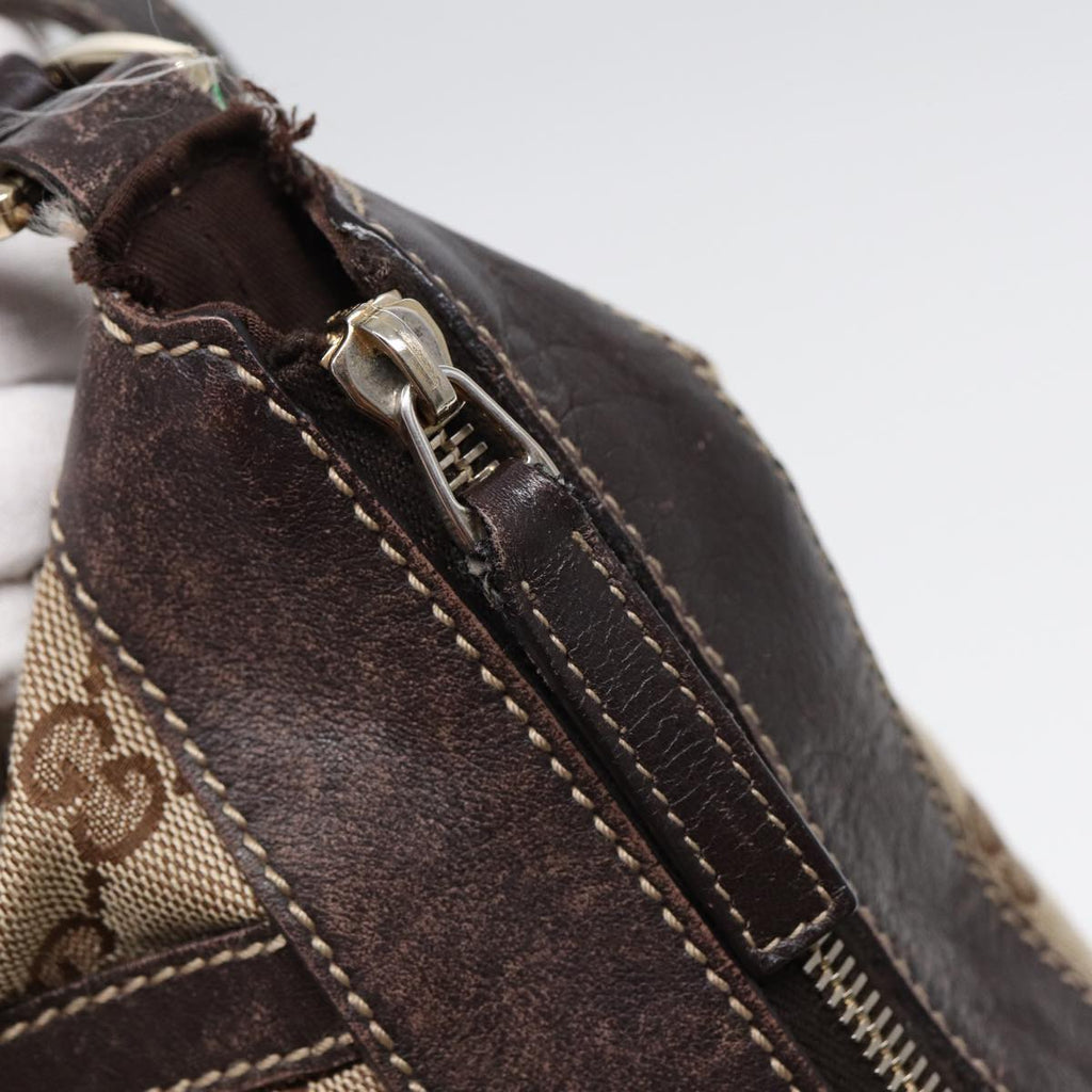 GUCCI GG Canvas Abbey Shoulder Bag Brown Gold 204940 89241