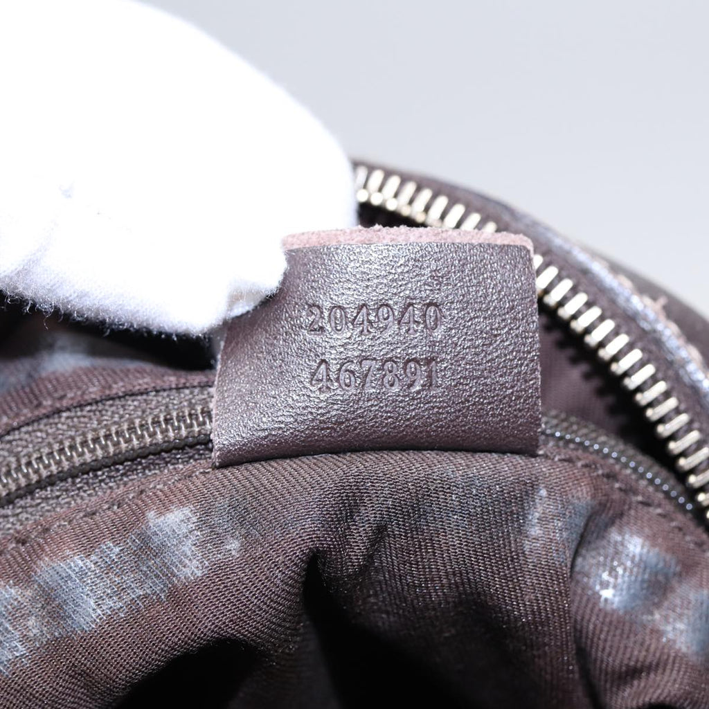 GUCCI GG Canvas Abbey Shoulder Bag Brown Gold 204940 89241