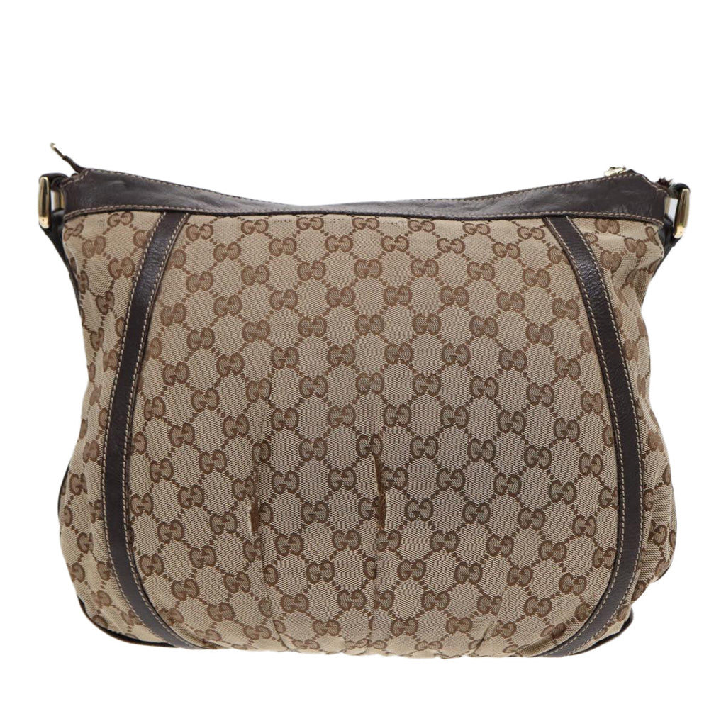 GUCCI GG Canvas Abbey Shoulder Bag Brown Gold 204940 89241