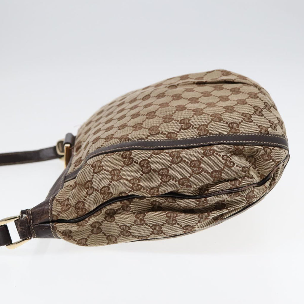 GUCCI GG Canvas Abbey Shoulder Bag Brown Gold 204940 89241