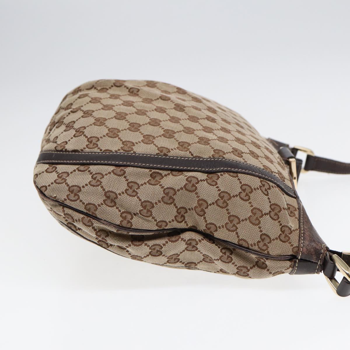 GUCCI GG Canvas Abbey Shoulder Bag Brown Gold 204940 89241
