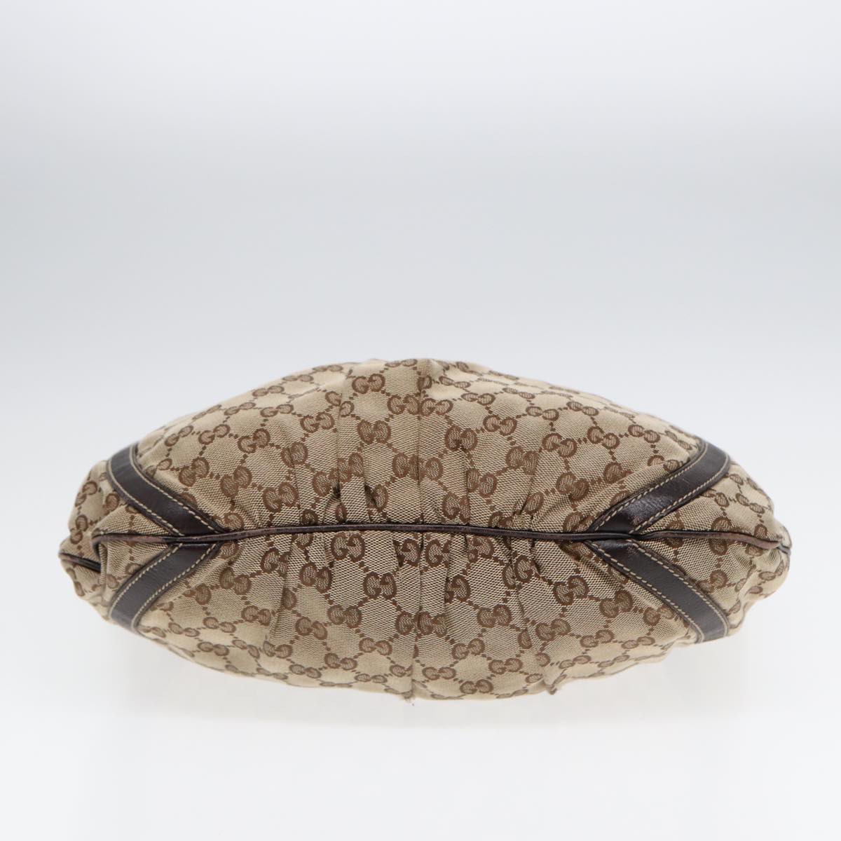GUCCI GG Canvas Abbey Shoulder Bag Brown Gold 204940 89241