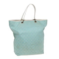 GUCCI GG Canvas Tote Bag Light Blue White Gold 002 1097 89242
