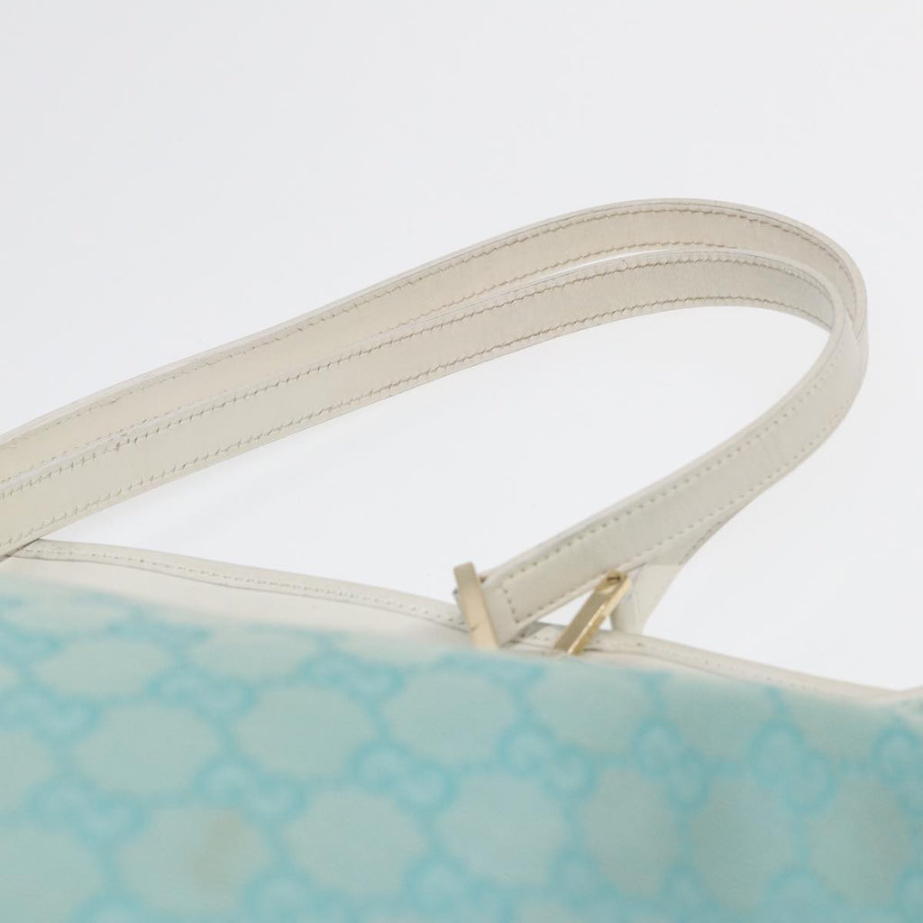 GUCCI GG Canvas Tote Bag Light Blue White Gold 002 1097 89242