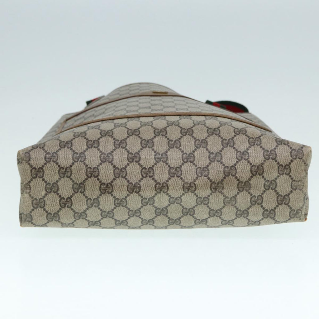GUCCI GG Supreme Web Sherry Line Tote Bag PVC Beige Red 53 02 2140 89244