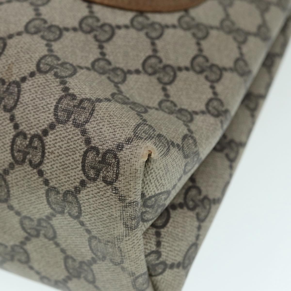 GUCCI GG Supreme Web Sherry Line Tote Bag PVC Beige Red 53 02 2140 89244