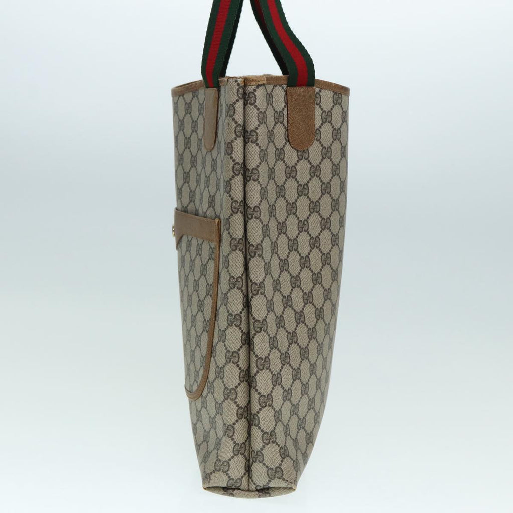 GUCCI GG Supreme Web Sherry Line Tote Bag PVC Beige Red 53 02 2140 89244