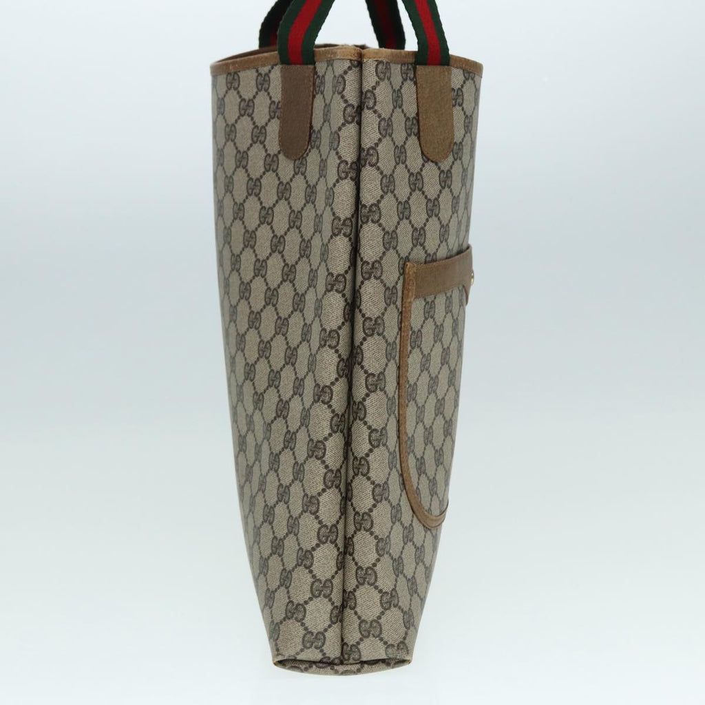 GUCCI GG Supreme Web Sherry Line Tote Bag PVC Beige Red 53 02 2140 89244