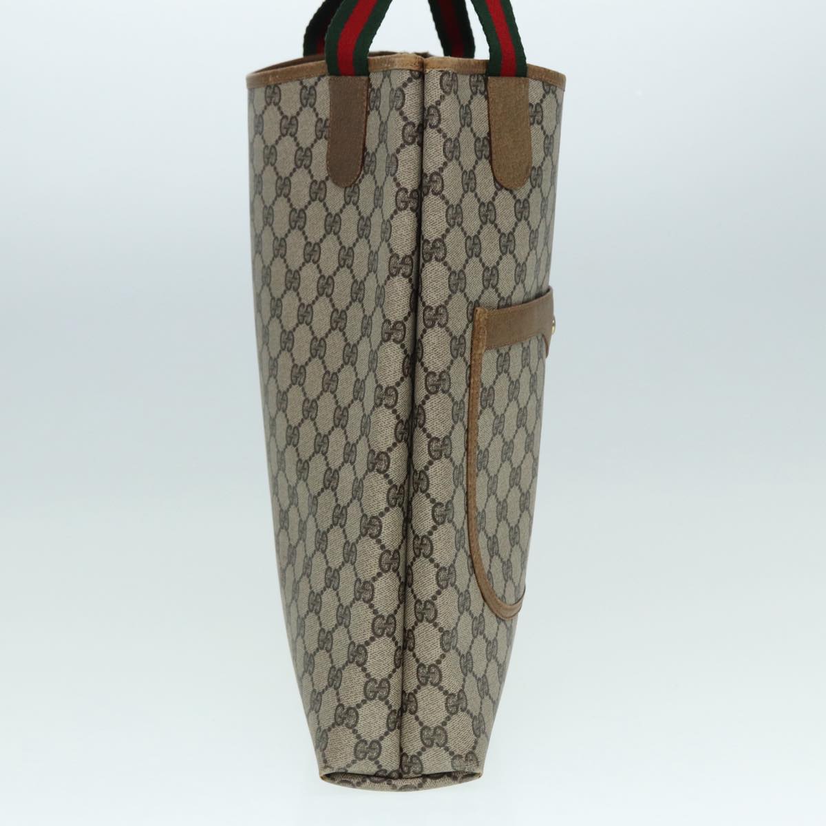 GUCCI GG Supreme Web Sherry Line Tote Bag PVC Beige Red 53 02 2140 89244