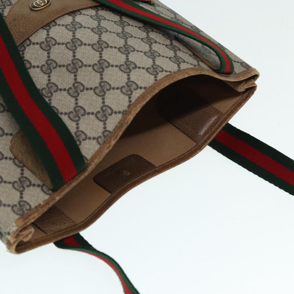 GUCCI GG Supreme Web Sherry Line Tote Bag PVC Beige Red 53 02 2140 89244
